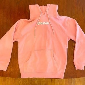 GLOSSIER Pink Hoodie (like new) Extra Small